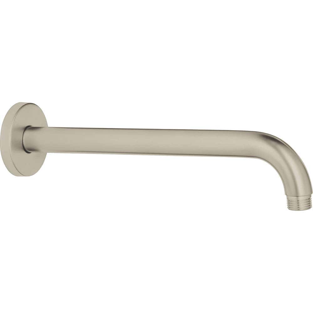 Grohe - Shower Supports & Kits; Type: Shower Arm ; Length (Inch): 12 ; Material: Metal ; Diameter (Inch): 0.5 ; Finish/Coating: Brushed; Nickel - Exact Tool & Supply