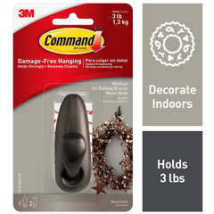 3M - All-Purpose & Utility Hooks; Type: Hooks Kit ; Overall Length (Inch): 3-1/4 ; Material: Metal ; Projection: 1.25 ; Material: Metal ; Overall Width: 1.31 - Exact Tool & Supply