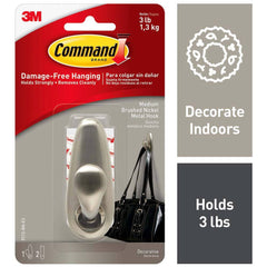 3M - All-Purpose & Utility Hooks; Type: Hooks Kit ; Overall Length (Inch): 3-1/4 ; Material: Metal ; Projection: 1.25 ; Material: Metal ; Overall Width: 1.31 - Exact Tool & Supply