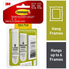 3M - All-Purpose & Utility Hooks; Type: Strips ; Material: Plastic ; Color: White ; Material: Plastic - Exact Tool & Supply