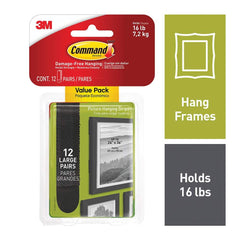 3M - All-Purpose & Utility Hooks; Type: Strips ; Overall Length (Inch): 3-21/32 ; Color: Black ; Overall Width: 0.75 ; Width (Inch): 0.75 - Exact Tool & Supply