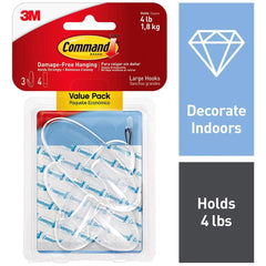 3M - All-Purpose & Utility Hooks; Type: Hooks Kit ; Overall Length (Inch): 3-3/8 ; Material: Plastic ; Projection: 1.00 ; Material: Plastic ; Overall Width: 1.375 - Exact Tool & Supply