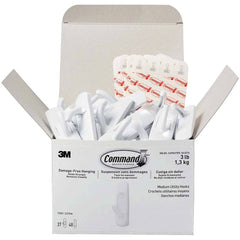 3M - All-Purpose & Utility Hooks; Type: Hooks Kit ; Overall Length (Inch): 5-5/8 ; Projection: 1.10 ; Color: White ; Overall Width: 0.92 ; Overall Height: 3.875 - Exact Tool & Supply