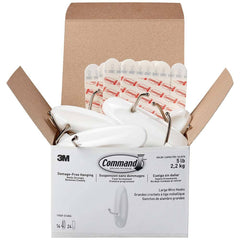3M - All-Purpose & Utility Hooks; Type: Hooks Kit ; Overall Length (Inch): 4-9/64 ; Material: Metal ; Projection: 1.88 ; Color: White ; Material: Metal - Exact Tool & Supply