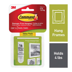 3M - All-Purpose & Utility Hooks; Type: Strips ; Material: Foam ; Color: White ; Material: Foam - Exact Tool & Supply
