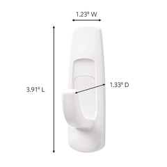 3M - All-Purpose & Utility Hooks; Type: Hooks Kit ; Overall Length (Inch): 3-59/64 ; Material: Plastic ; Projection: 1.33 ; Color: White ; Material: Plastic - Exact Tool & Supply