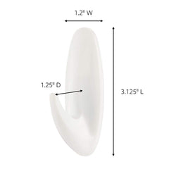 3M - All-Purpose & Utility Hooks; Type: Hooks Kit ; Overall Length (Inch): 3-1/8 ; Material: Plastic ; Projection: 1.25 ; Color: White ; Material: Plastic - Exact Tool & Supply
