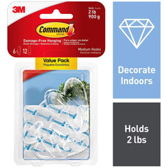 3M - All-Purpose & Utility Hooks; Type: Hooks Kit ; Overall Length (Inch): 2-3/8 ; Material: Plastic ; Projection: 1.00 ; Material: Plastic ; Overall Width: 1.00 - Exact Tool & Supply