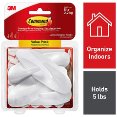 3M - All-Purpose & Utility Hooks; Type: Hooks Kit ; Overall Length (Inch): 4-1/8 ; Projection: 1.50 ; Color: White ; Overall Width: 1.50 ; Projection: 1.50 (Inch) - Exact Tool & Supply