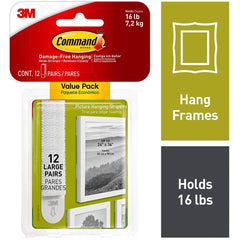 3M - All-Purpose & Utility Hooks; Type: Strips ; Overall Length (Inch): 3-21/32 ; Color: White ; Overall Width: 0.75 ; Width (Inch): 0.75 - Exact Tool & Supply