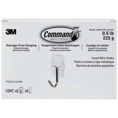 3M - All-Purpose & Utility Hooks; Type: Hooks Kit ; Overall Length (Inch): 1-5/8 ; Material: Metal ; Projection: 0.75 ; Color: White ; Material: Metal - Exact Tool & Supply