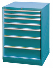 Stationary Counter Height Modular Drawer Cabinet, 7 Drawers, 28-1/4"W x 28-1/2"D x 41-3/4"H