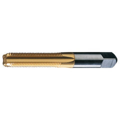 ‎#6-40 UNF 3 Flute H2 HSS Standard Bottoming Chamfer General Purpose Hand Tap- TiN - Exact Tool & Supply