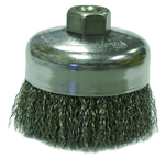 4" Diameter - 5/8-11" Arbor Hole - Crimped Steel Wire Cup Wheel - Exact Tool & Supply