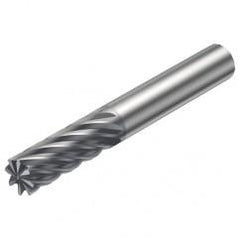 R215.36-05030-AC13H 1610 5mm 6 FL Solid Carbide End Mill - Corner chamfer w/Cylindrical Shank - Exact Tool & Supply