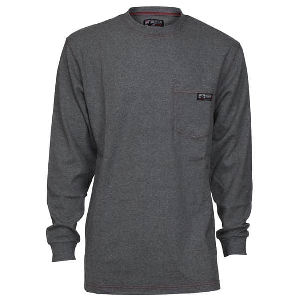 MCR Safety - Shirts; Garment Style: T-Shirt ; Garment Type: Flame Resistant; Arc Flash; Arc Protection ; Color: Gray ; Material: 100% Cotton ; Material: Cotton ; Hazardous Protection Level: HRC 2 - Exact Tool & Supply