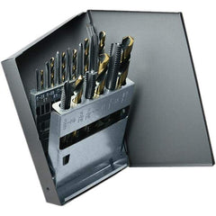 Cle-Line - Tap & Drill Sets Minimum Tap Thread Size (Inch): #6-32 Maximum Tap Thread Size (Inch): 1/2-13 - Exact Tool & Supply