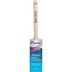 Premier Paint Roller - 2" Tapered Nylon/Polyester Sash Brush - 2-11/16" Bristle Length, 7" Wood Sash Handle - Exact Tool & Supply