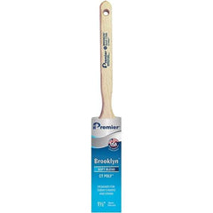 Premier Paint Roller - 1-1/2" Tapered Polyester Sash Brush - 2-7/16" Bristle Length, 7" Wood Sash Handle - Exact Tool & Supply