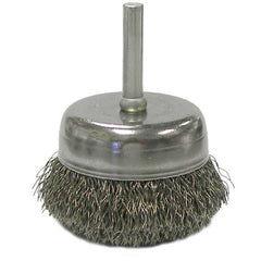 2″ Crimped Wire Utility Cup Brush, .0118″ Steel Fill, 1/4″ Stem - Exact Tool & Supply