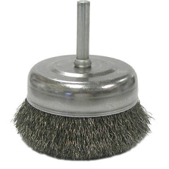 2-1/2″ Crimped Wire Utility Cup Brush, .008″ Steel Fill, 1/4″ Stem - Exact Tool & Supply