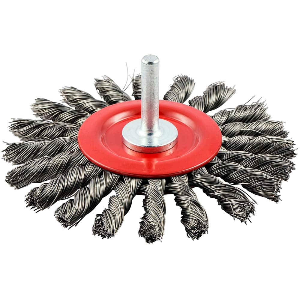 Norton - 4" OD, Standard Twist Knot Carbon Wheel Brush - Exact Tool & Supply