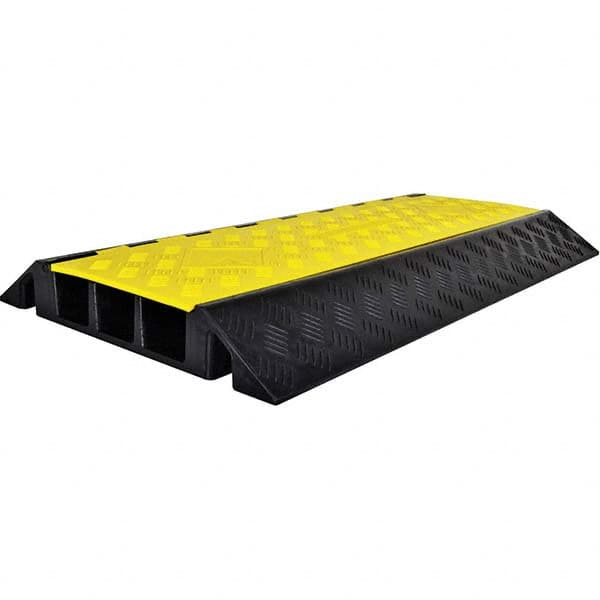 Powerhouse - On Floor Cable Covers Cover Material: Polyethylene Number of Channels: 3 - Exact Tool & Supply