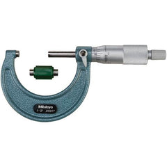 Mitutoyo - Mechanical Outside Micrometers Minimum Measurement (Decimal Inch): 1.0000 Maximum Measurement (Decimal Inch): 2.0000 - Exact Tool & Supply