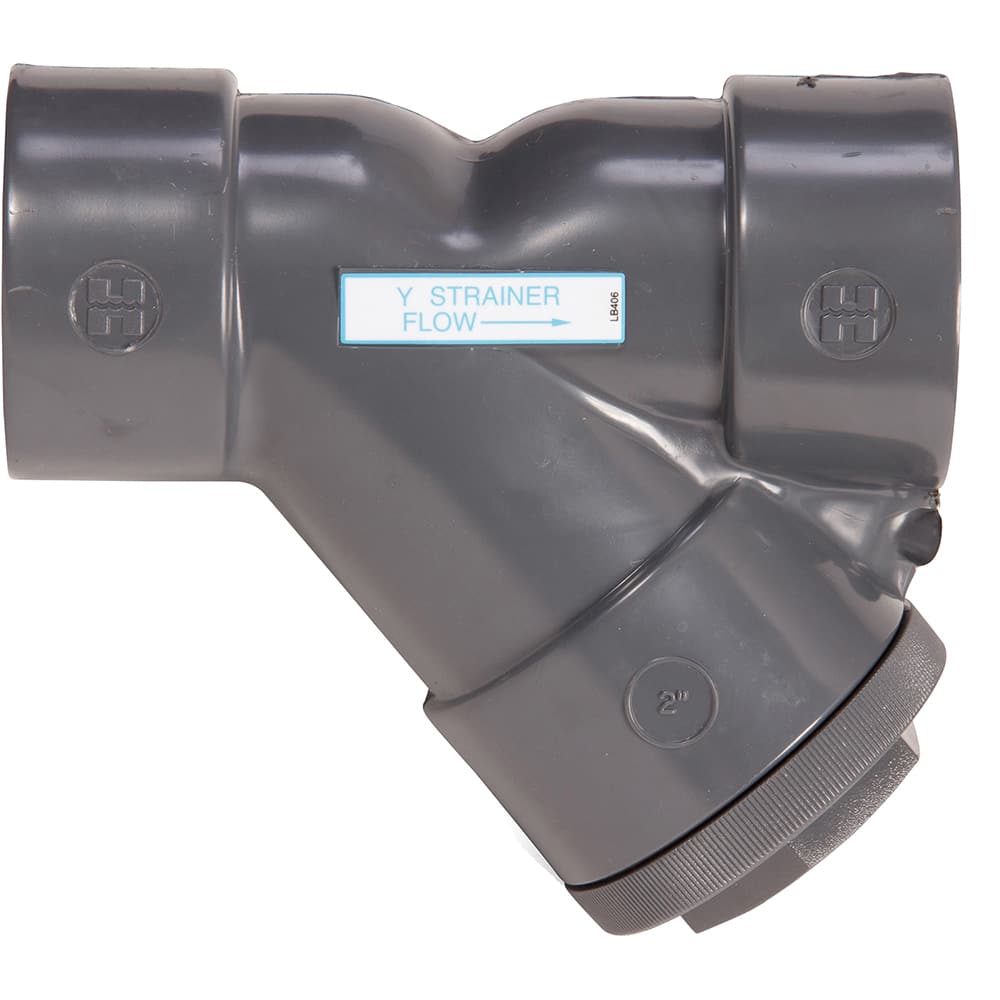Hayward - 1-1/4" Pipe, True Union Threaded Ends, PVC Y-Strainer - Exact Tool & Supply