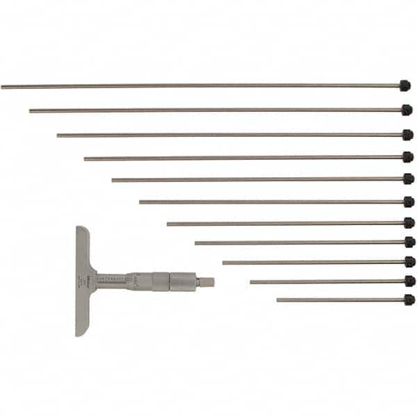 Mitutoyo - Mechanical Depth Micrometers Minimum Measurement (Decimal Inch): 0 Maximum Measurement (Decimal Inch): 12 - Exact Tool & Supply