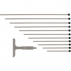 Mitutoyo - Mechanical Depth Micrometers Minimum Measurement (Decimal Inch): 0 Maximum Measurement (Decimal Inch): 12 - Exact Tool & Supply