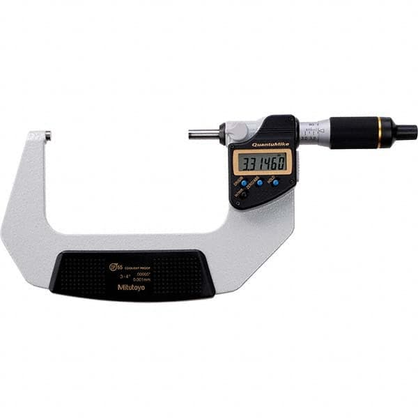 Mitutoyo - Electronic Outside Micrometers Type: Quantumike Minimum Measurement (Decimal Inch): 3.0000 - Exact Tool & Supply