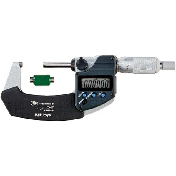 Mitutoyo - Electronic Outside Micrometers Type: Coolant-proof Minimum Measurement (Decimal Inch): 1.0000 - Exact Tool & Supply