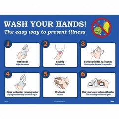 NMC - "Wash Your Hands! - The Easy Way to Prevent Illness", 24" Wide x 18" High, Paper Safety Sign - Exact Tool & Supply