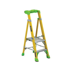 Louisville - Rolling & Wall Mounted Ladders & Platforms; Type: Aluminum ; Style: Combo Straight & Platform Ladder ; Number of Steps / Rungs: 2 ; Height (Inch): 36 ; Load Capacity (Lb.): 375.000 ; Base Width (Inch): 22 - Exact Tool & Supply