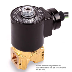 Parker - Solenoid Valves; Valve Type: 2-Way, 2 Position ; Port Size: 3/8 ; Maximum Working Pressure (psi): 15.000 ; Valve Unactuated State: Normally Closed ; Body Material: Brass ; Seal Material: NBR - Exact Tool & Supply