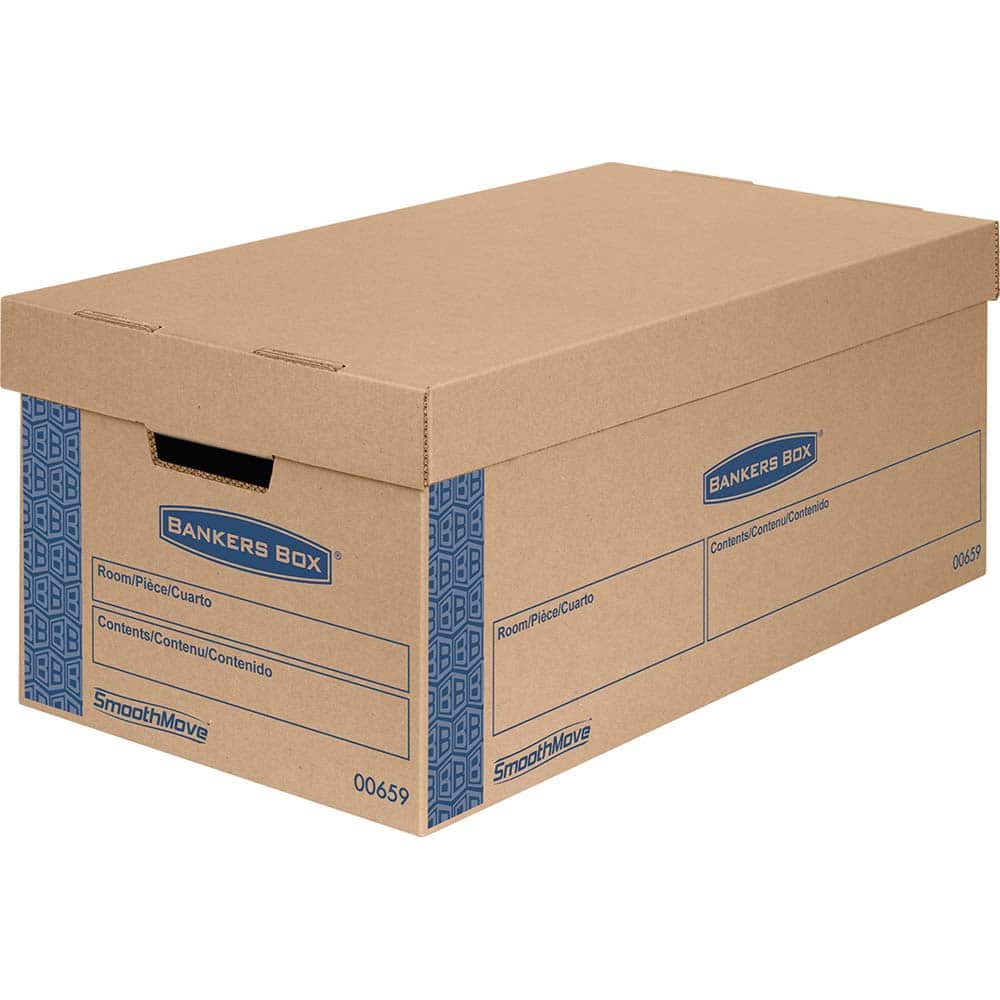 BANKERS BOX - Compartment Storage Boxes & Bins; Type: Moving/Storage Box ; Number of Compartments: 1.000 ; Overall Width: 12 ; Overall Depth: 24 (Inch); Overall Height (Inch): 10 ; Color: Kraft/Blue - Exact Tool & Supply