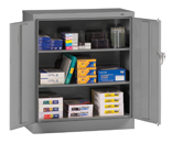 36"W x 18"D x 42"H Counter High Knocked-Down Storage Cabinet, 2 Adj. shelves, w/Raised Bottom - Exact Tool & Supply