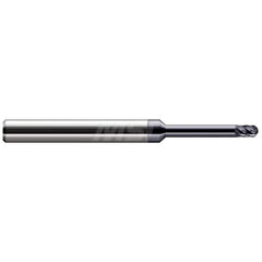 Ball End Mill: 0.062″ Dia, 0.093″ LOC, 6 Flute, Solid Carbide 2-1/2″ OAL, 1/4″ Shank Dia, 37 ° Helix, AlTiN Nano Coated, Single End