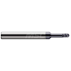 Ball End Mill: 0.031″ Dia, 0.047″ LOC, 6 Flute, Solid Carbide 2-1/2″ OAL, 1/4″ Shank Dia, 37 ° Helix, AlTiN Nano Coated, Single End