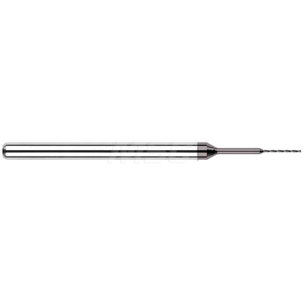 Micro Drill Bit: 0.0145″ Dia, 130 °, Solid Carbide Amorphous Diamond Finish, RH Cut, Spiral Flute