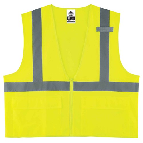 8225Z 2/3 XL Lime Standard Solid Vest Type R Class 2 - Exact Tool & Supply