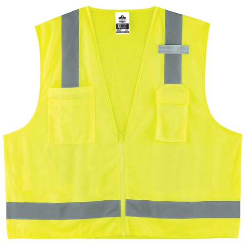 8249Z XS Lime Econ Surveyors Vest Type R Class 2 - Exact Tool & Supply