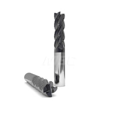 Square End Mill: 1/4'' Dia, 1/2'' LOC, 1/4'' Shank Dia, 2'' OAL, 4 Flutes, Solid Carbide Single End, nACo Finish, Upcut Flute, 38 ™ Variable Helix, Centercutting, RH Cut, RH Flute, Series 1031 & Hurrimill