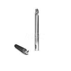 Ball End Mill: 0.25″ Dia, 3 Flute, Solid Carbide 2-1/2″ OAL, 1/4″ Shank Dia, 37 ° Helix, Uncoated, Single End, Series 2047