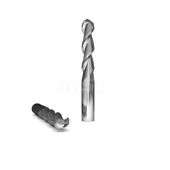 Ball End Mill: 0.1875″ Dia, 2 Flute, Solid Carbide 2-1/2″ OAL, 3/16″ Shank Dia, 45 ° Helix, ZrN Coated, Single End, Series 2015