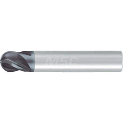 Ball End Mill: 0.3125″ Dia, 4 Flute, Solid Carbide 2″ OAL, 5/16″ Shank Dia, 35 & 38 ° Helix, AlCr Coated, Single End, Series 2919L