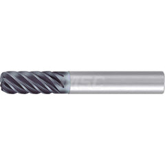 3/8″ Diam 6-Flute 35/38° Solid Carbide 0.09″ Corner Radius Roughing & Finishing End Mill AlCr Finish, 7/8″ LOC, 2-3/4″ OAL, 3/8″ Shank Diam, Centercutting, Standard Length