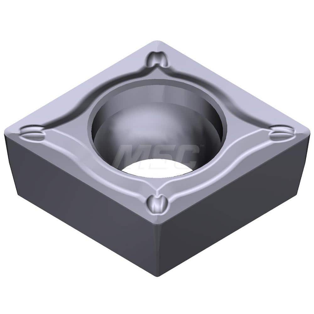 Turning Insert:  CPMT32.51ESU AC5005S,  Solid Carbide Absotech Finish,  0.3819″ Long,  3/8″ Inscribed Circle,  0.0157″ Corner Radius,  80.0 &deg N/A Series  AC5005S