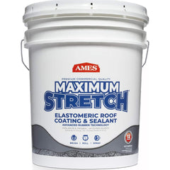 Ames - Maximum Stretch 5 Gal Pail White Elastomeric Roof Coating - Exact Tool & Supply